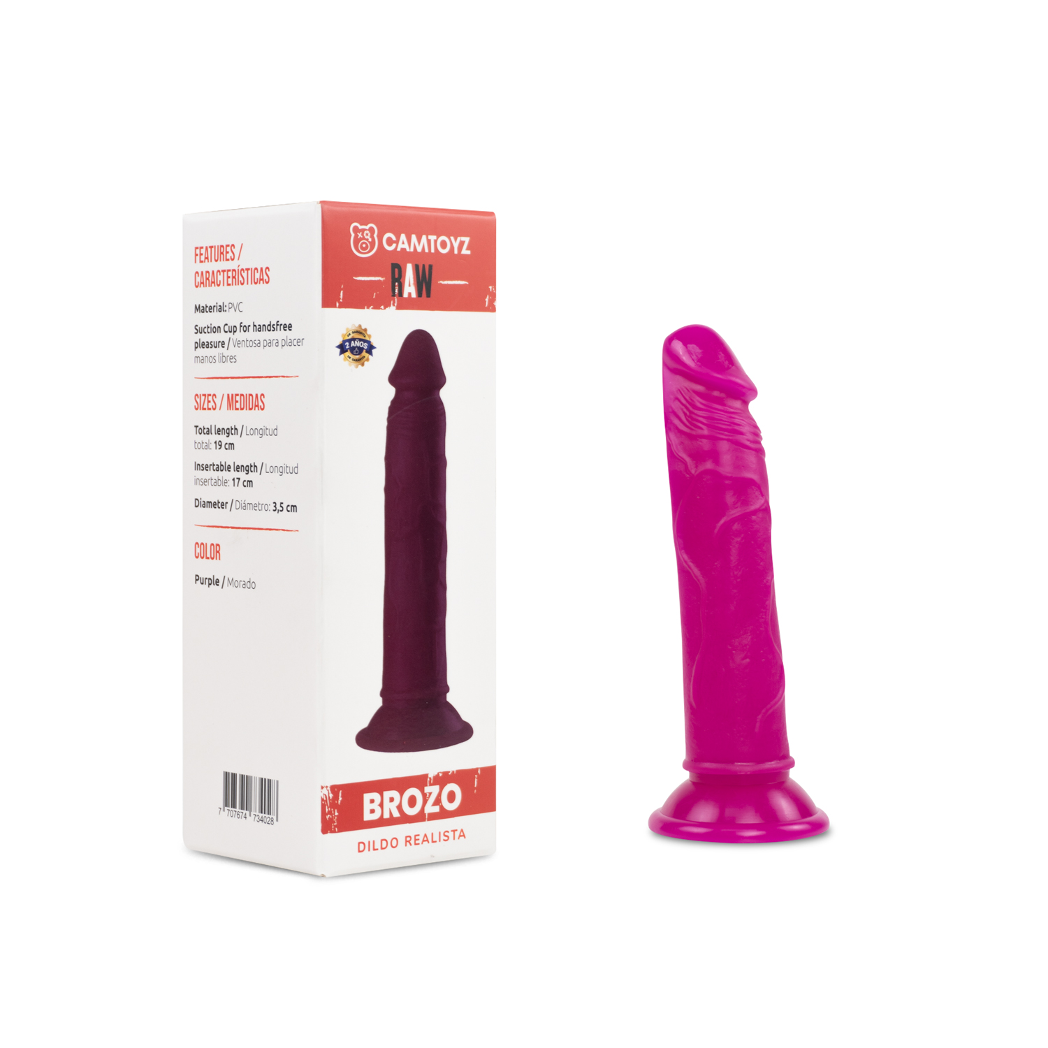 Raw Dildo Realista Brozo Rosado