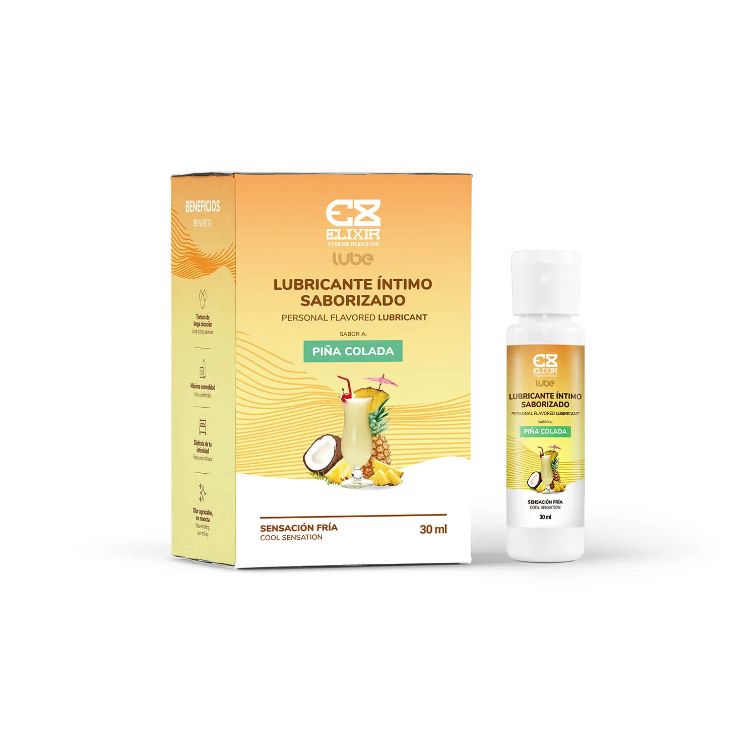 Lubricante Frío Saborizado Elixir 30 ml Piña Colada